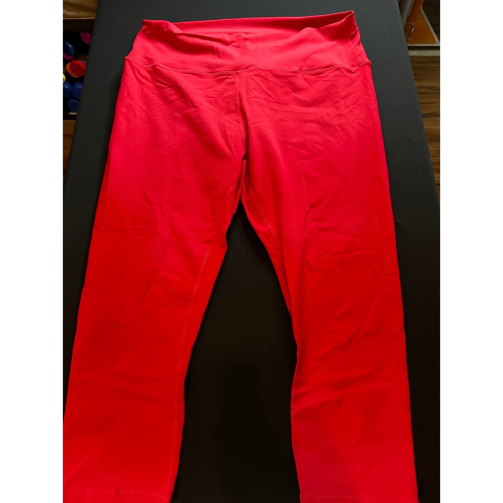 Zyia Active Red High Waisted Cropped Leggings Women Size 20 Yoga Gym Workout
